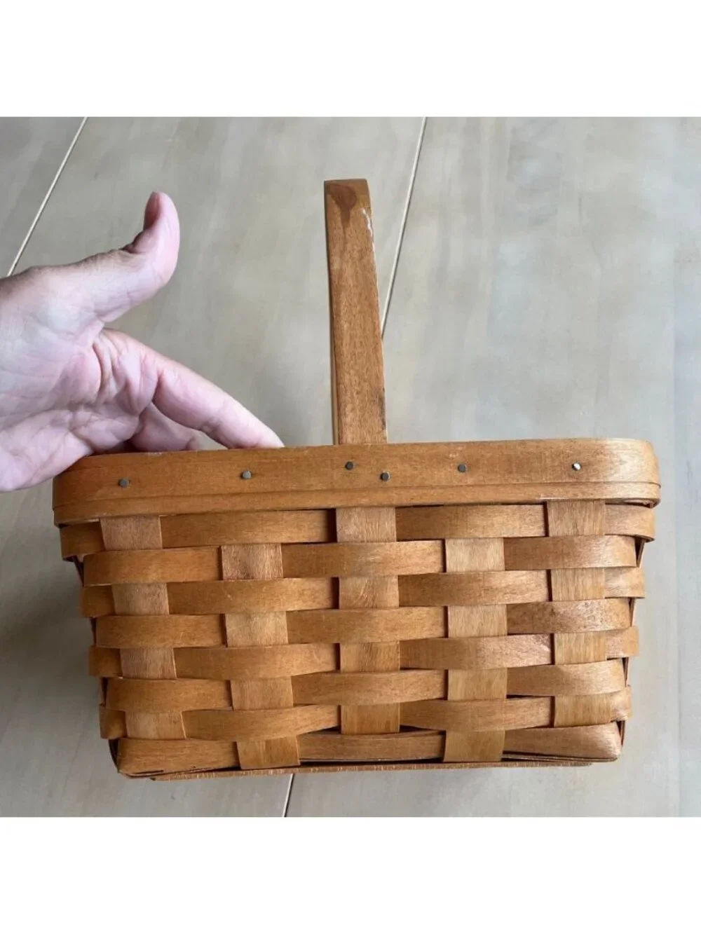 Set of Two Vintage Longaberger Handwoven Wooden Baskets, 1995/1997, Made‎ in USA